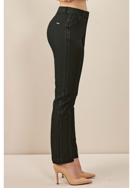 Düz Paça Siyah Dokuma Pantolon fırsatları