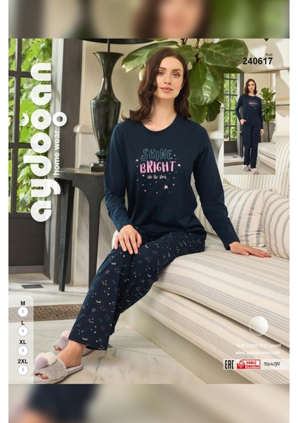 Kadın Hira Lyocell Shine Bright Lacivert Pijama Takım 0617 modelleri