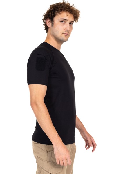 AKN 713 Kısa Kol Bisiklet Yaka Taktik T-Shirt-SİYAH fiyatları