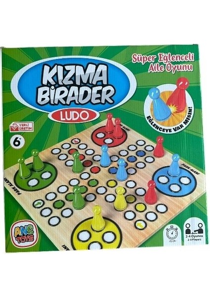 Ahşap Kızma Birader Kutu Oyunu Ludo Kızma Birader (33X33)