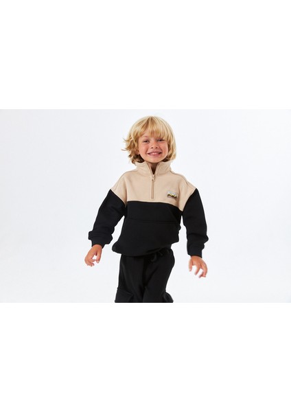 (SCE-1328) Serbend Kıds Dik Yaka Düşük Omuz Erkek Çocuk Sweatshirt fırsatları