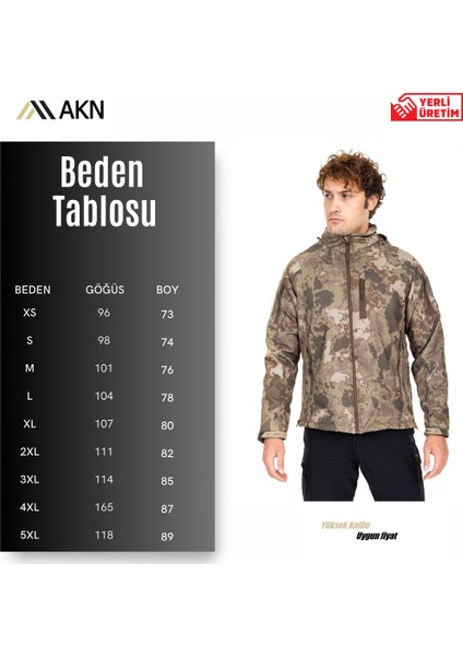 AKN 451 Double Softshell Taktik Mont - Siyah