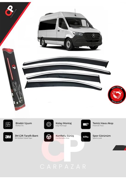 Mercedes Sprinter Krom Cam Rüzgarlığı W907 2019 ve Sonrası