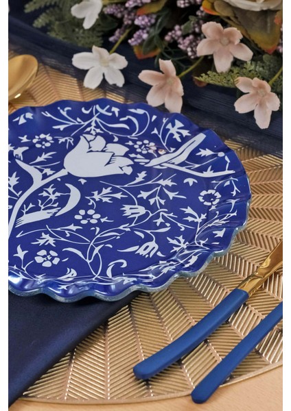 Bluebloom 6 Kişilik Cam Pasta Tabağı Takımı