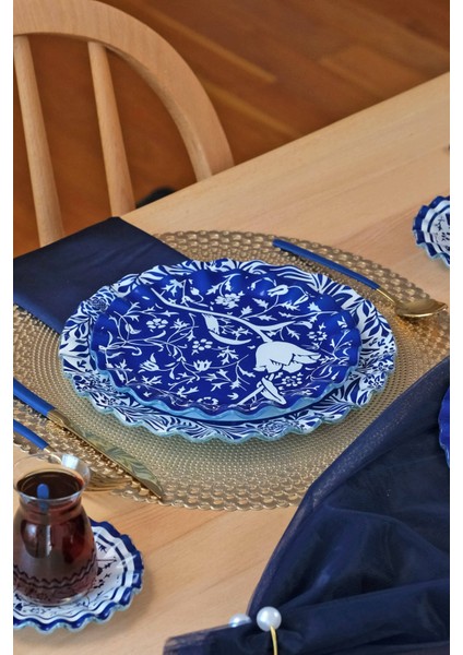 Bluebloom 6 Kişilik Cam Pasta Tabağı Takımı