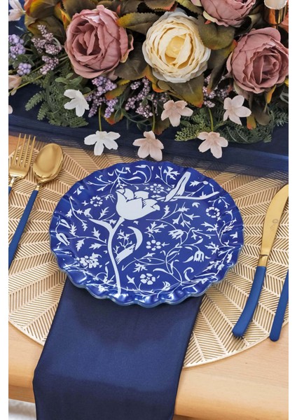 Bluebloom 6 Kişilik Cam Pasta Tabağı Takımı