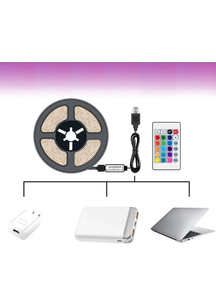 USB GİRİŞLİ RGB ŞERİT LED SETİ 3 MT fiyatları