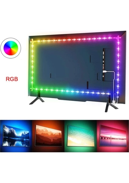 USB GİRİŞLİ RGB ŞERİT LED SETİ 3 MT modelleri