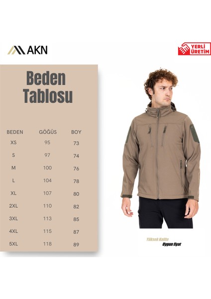 AKN 01 Softshell Taktik Mont - Haki