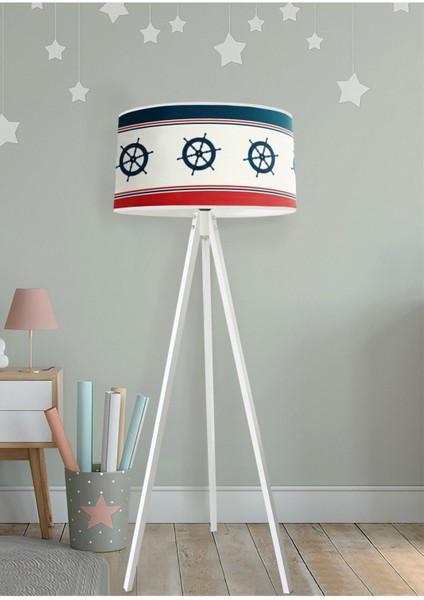 Renkli Çocuk Odası Tripod Lambader, Kumaş, Yerden Yüksekliği 101-150 cm