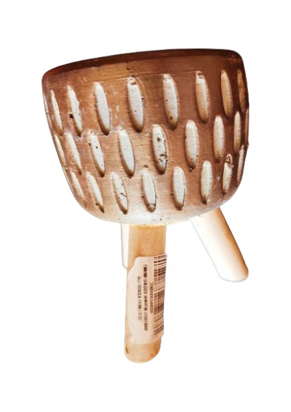 Ahşap Ayaklı Dekoratif Kahverengi Taş Saksı