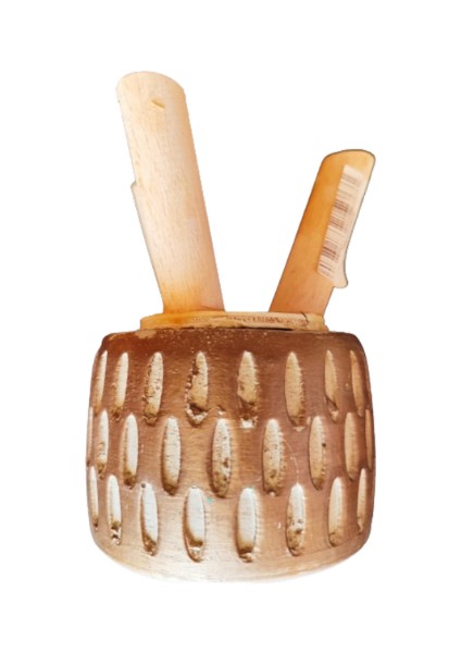 Ahşap Ayaklı Dekoratif Kahverengi Taş Saksı fiyatları