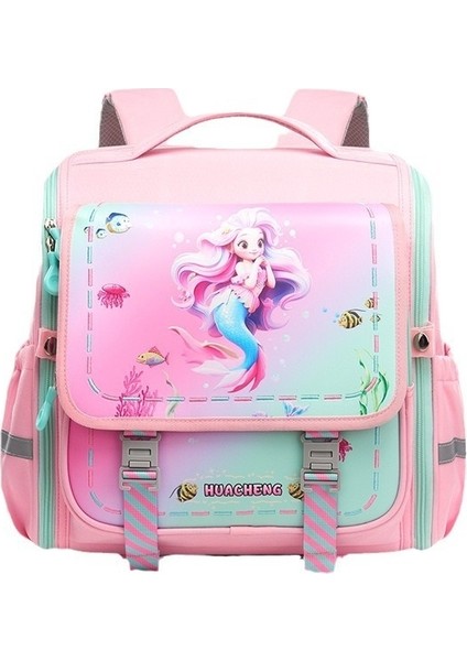 Çocuk Omurga Koruyucu Okul Çantası, Ilkokul Erkek Çocuğu Için Geniş Kapasiteli Sırt Çantası, Kız Çocuğu Için Yük Azaltma (Yurt Dışından)