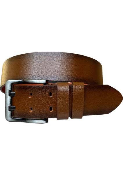 Deri Çift Dilli Kahverengi 4.5 cm Tek Parça Kot Spor KEMER=TYC00441480250
