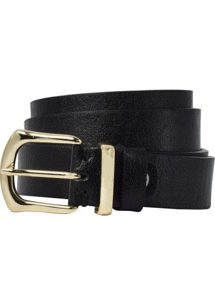 Deri Gold Tokalı Metal Köprülü Siyah Kadın Kemeri 3 Cm=2li-3cm-Kd-42-Gold.tk indirimleri