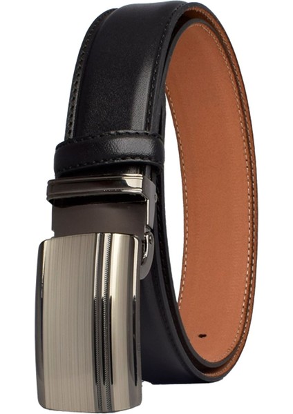 Deri Kapaklı Tokalı Siyah Klasik Kumaş Pantolon Kemeri 3.5 Cm_alt_ciz_siyah_dikişli indirimleri