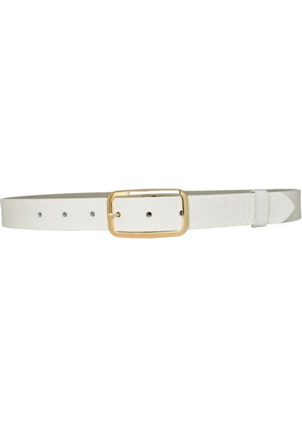 Deri Gold Tokalı Süt Beyaz 3 cm Kadın Kemeri Pantolon Kemeri Şort Kemeri 3CMKDN50 modelleri