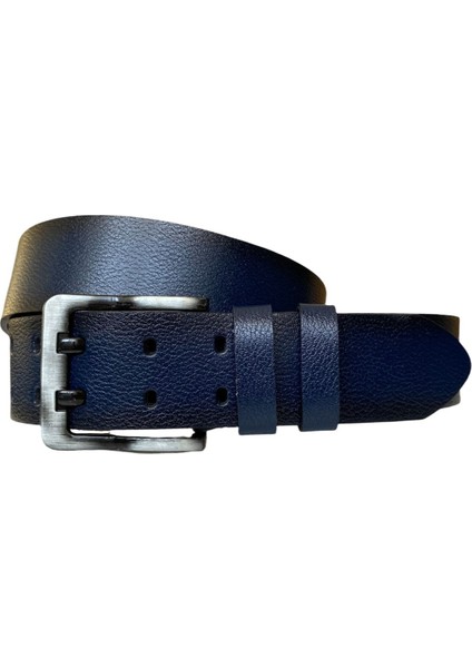 Deri Çift Dilli Lacivert 4.5 cm Tek Parça Kot Spor KEMER=TYC00441480154