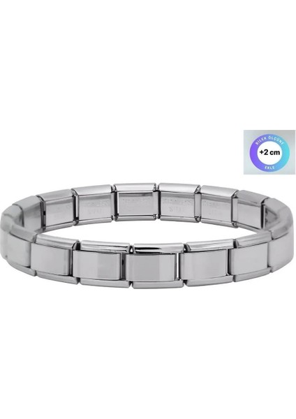 Deta Accessory Italyan Charmlı Silver Unisex Paslanmaz Çelik Bileklik