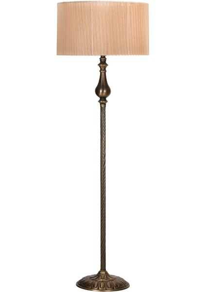 Madelyn Eskitme Burgulu Metal Lambader, Kahverengi, 151-200cm, Tek Ayaklı, Şık Aydınlatma
