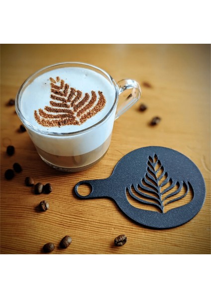 Pixel Store Elite Coffee Stencil & Barista Şablonu - 5'li Elite Paket Kahve Süsleme Şablonu