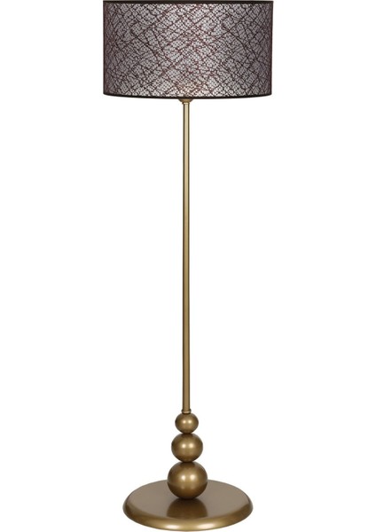 Kahverengi Metal Ayaklı Eskitme Lambader, şık ve modern tasarım.