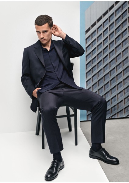 Slim Fit Bakir Yün Takım Elbise Pantolonu