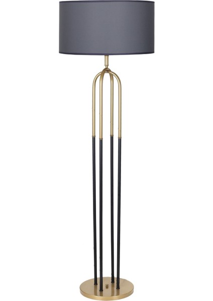 Tekno Trust 1 Houston Eskitme Mat Gold Detaylı Metal Lambader - Antrasit