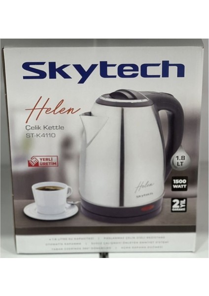 2000 W ve Altı Skytech Helen Su Isıtıcı Kettle St K4110 1500WATT 1,8lt 220 - 240 V Gri 2 Yıl 1 - 2