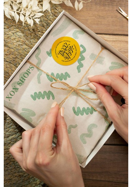 Sarı Thank You Yazılı Kargo Ambalaj Paketleme Etiketi Kuşe - 90 Adet - ST2223