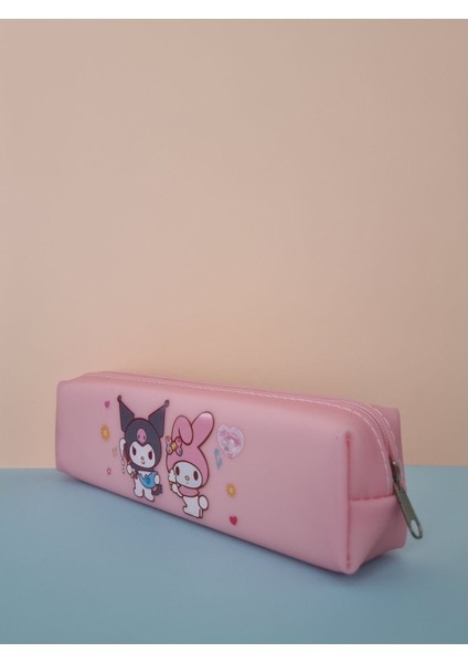 Kuromi My Melody Hello Kitty Cinnamoroll Figürlü Yumuşak Silikonlu Kalem Kutusu Kalemlik - Pembe indirimleri