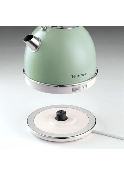 2 Yıl Vintage Kettle ve Iki Hazneli Ekmek Kızartma Makinesi Yeşil 50 Hz Bej 220 - 240 V 2000 W ve A modelleri