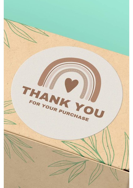 Thank You Sticker Teşekkürler Etiketi Gökkuşağı Kargo Paketleme Etiketi - 90 Adet - ST2226