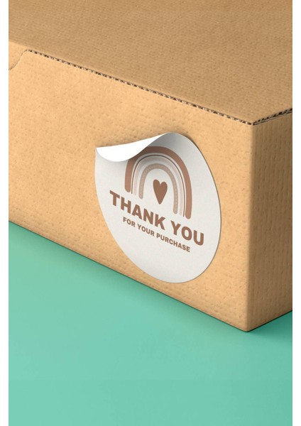 Thank You Sticker Teşekkürler Etiketi Gökkuşağı Kargo Paketleme Etiketi - 90 Adet - ST2226