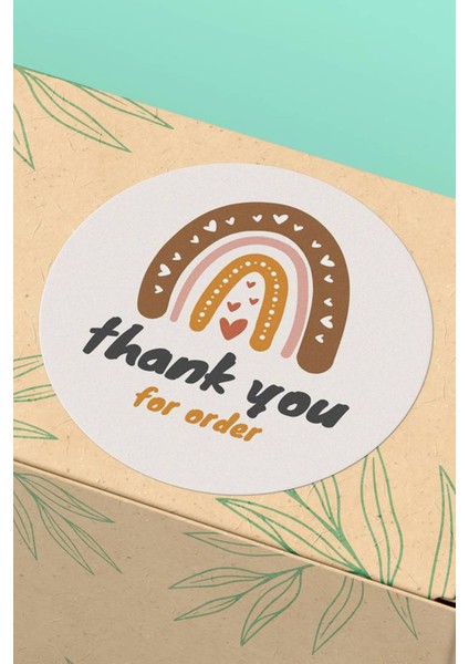 Thank You Sticker Teşekkürler Etiketi Gökkuşağı Paketleme Kargo Etiketi - 90 Adet - ST2243