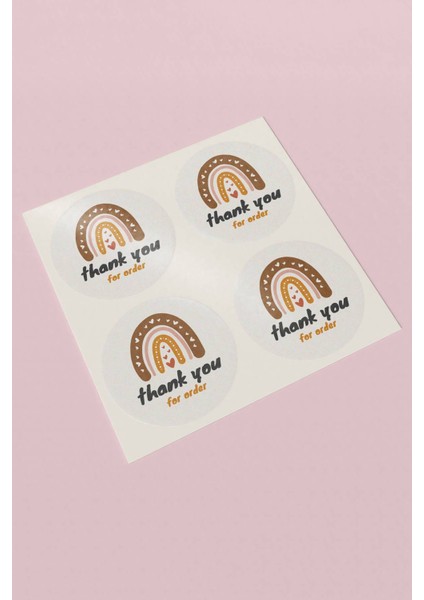 Thank You Sticker Teşekkürler Etiketi Gökkuşağı Paketleme Kargo Etiketi - 90 Adet - ST2243