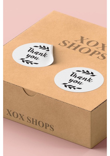 Xox Shops Thank You Sticker Teşekkürler Etiketi Ambalaj Kargo Paketleme Etiketi - 90 Adet - ST2140