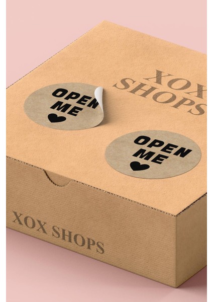 Xox Shops Thank You Sticker Open Me Yazılı Ambalaj Paketleme Kargo Etiketi Kuşe - 90 Adet - ST2316