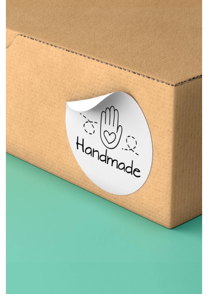 Thank You Sticker Teşekkürler Etiketi Hand Made Kargo Paketleme Etiketi - 90 Adet - ST2376