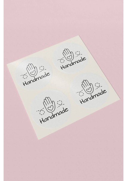 Thank You Sticker Teşekkürler Etiketi Hand Made Kargo Paketleme Etiketi - 90 Adet - ST2376