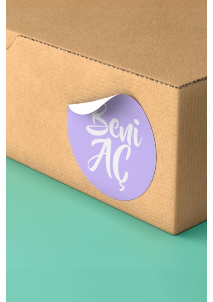 Thank You Sticker Teşekkürler Etiketi Beni Aç Yazılı Ambalaj Kargo Etiketi - 90 Adet - ST2370
