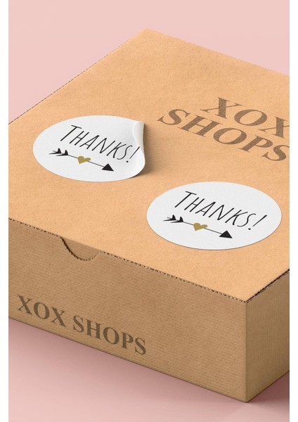 Thank You Sticker Teşekkürler Etiketi Kargo Ambalaj Paketleme Etiketi Kuşe - 90 Adet - ST2136