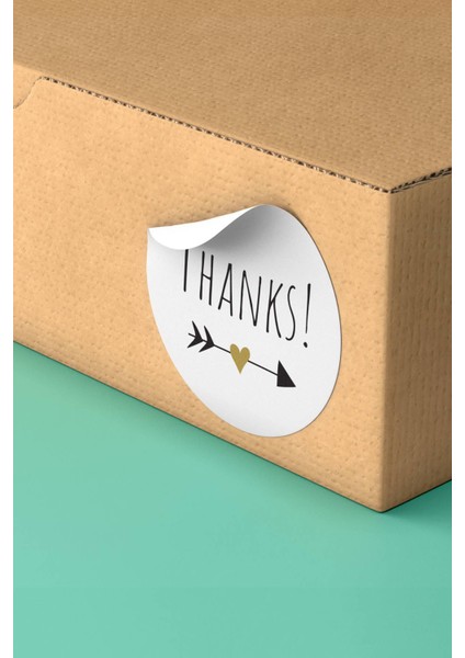 Thank You Sticker Teşekkürler Etiketi Kargo Ambalaj Paketleme Etiketi Kuşe - 90 Adet - ST2136