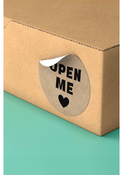 Thank You Sticker Open Me Yazılı Ambalaj Paketleme Kargo Etiketi Kuşe - 90 Adet - ST2316
