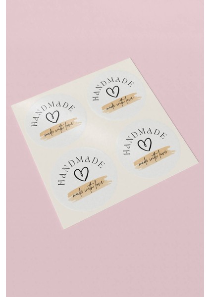 Xox Shops Thank You Sticker Handmade With Love Kalpli Kargo Paketleme Etiketi Kuşe - 90 Adet - ST2321