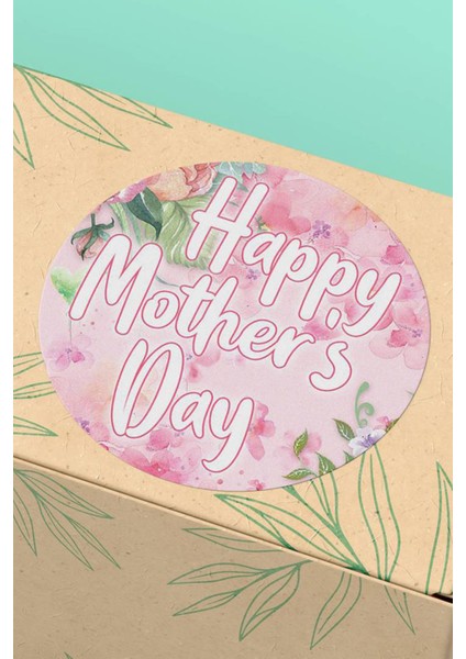 Thank You Sticker Happy Mother's Day Paketleme Ürün Kargo Etiketi - 90 Adet - ST2369