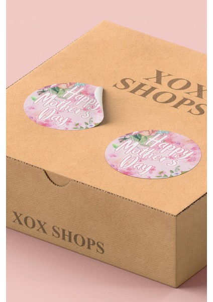 Thank You Sticker Happy Mother's Day Paketleme Ürün Kargo Etiketi - 90 Adet - ST2369