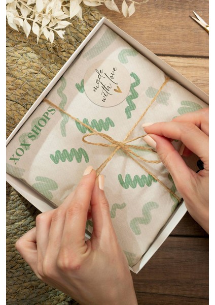 Teşekkürler Etiketi Made With Love Kargo Paketleme Ürün Etiketi - 90 Adet - ST2249