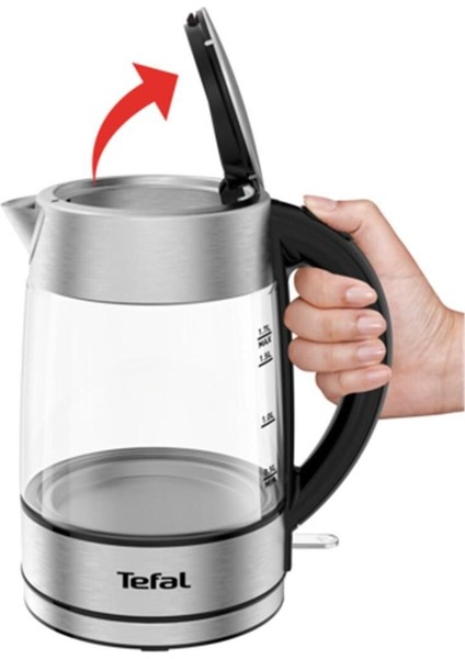 50 Hz / 60 Hz Işıklı Cam Kettle - 1.7 L 1 - 2 L C / F 2200 W Cam 220 - 240 V Gri 2 Yıl Resmi Distri