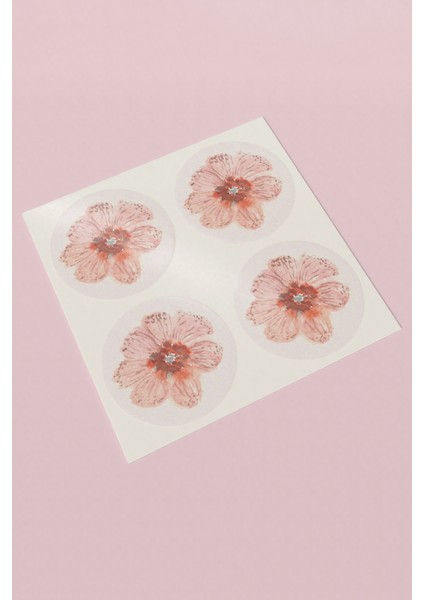 Çiçekli Dekoratif Kargo Süsleme Etiketi Paketleme Sticker Etiket Yapışkanlı - 90 Adet - ST2423